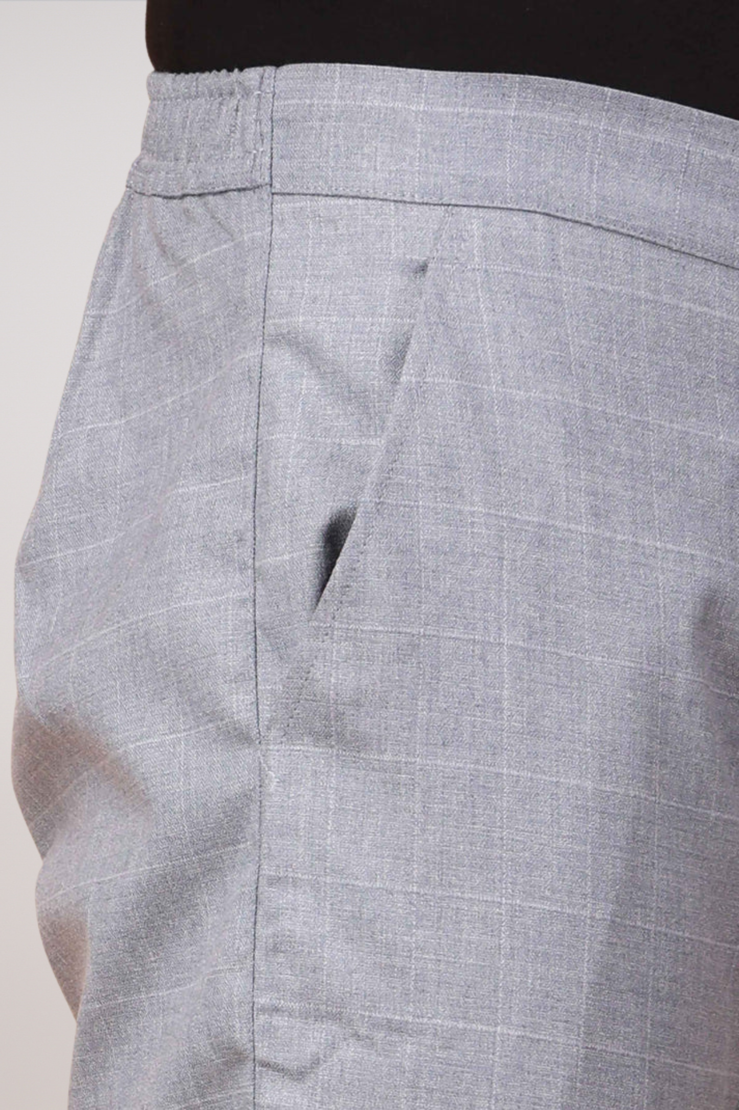 Silver Grey Checked Comfort Fit Trousers