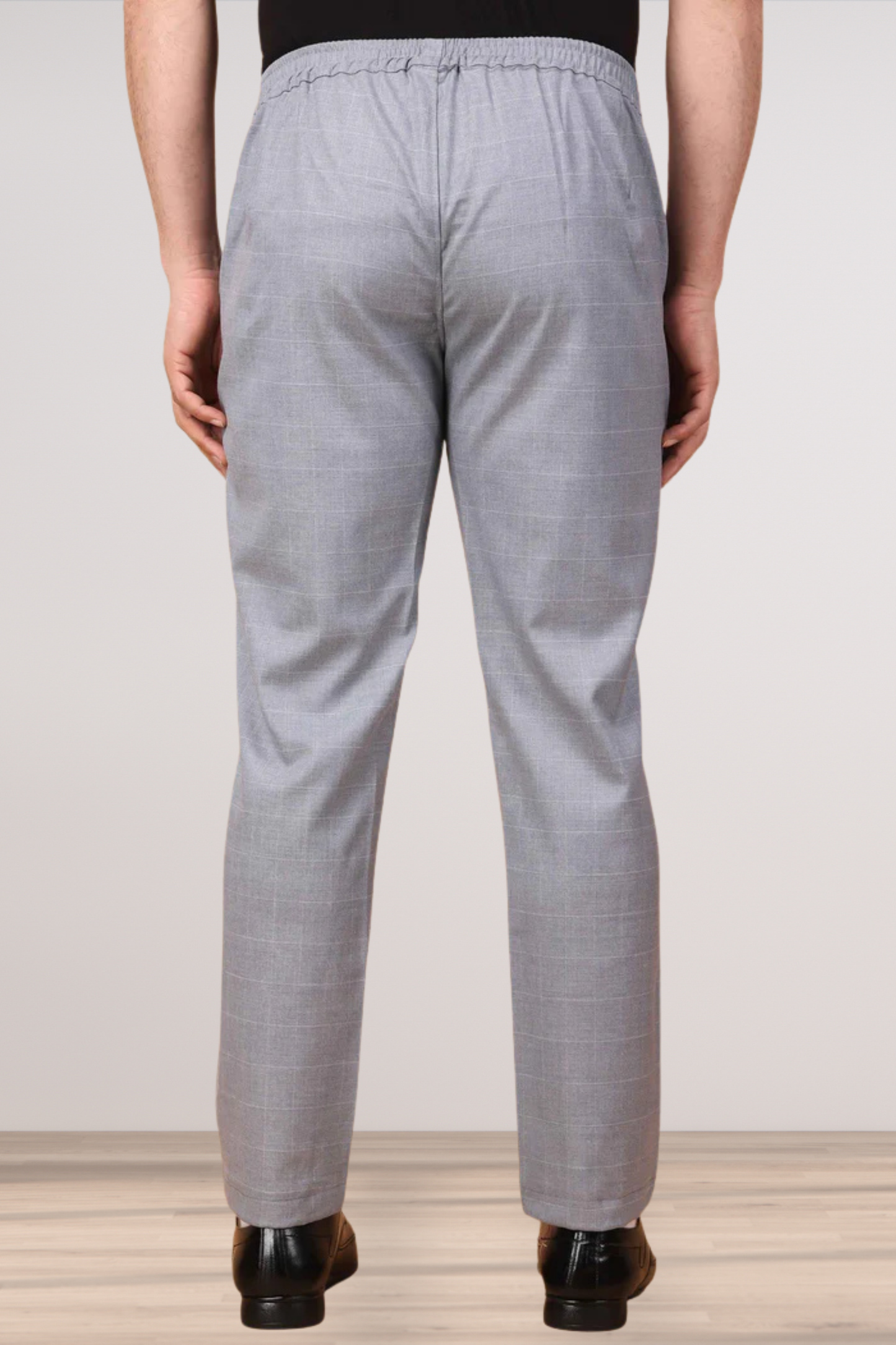 Silver Grey Checked Comfort Fit Trousers