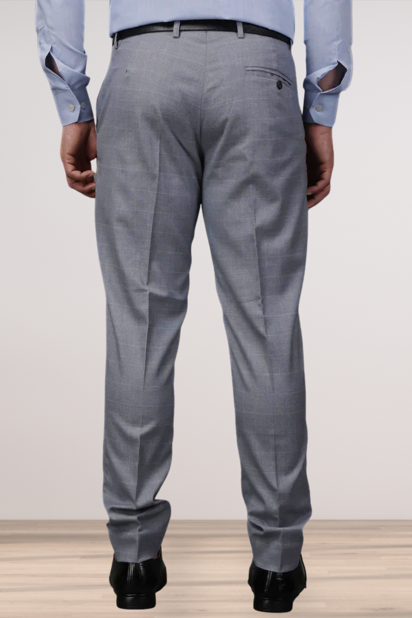 Graphite Checked Formal Trousers