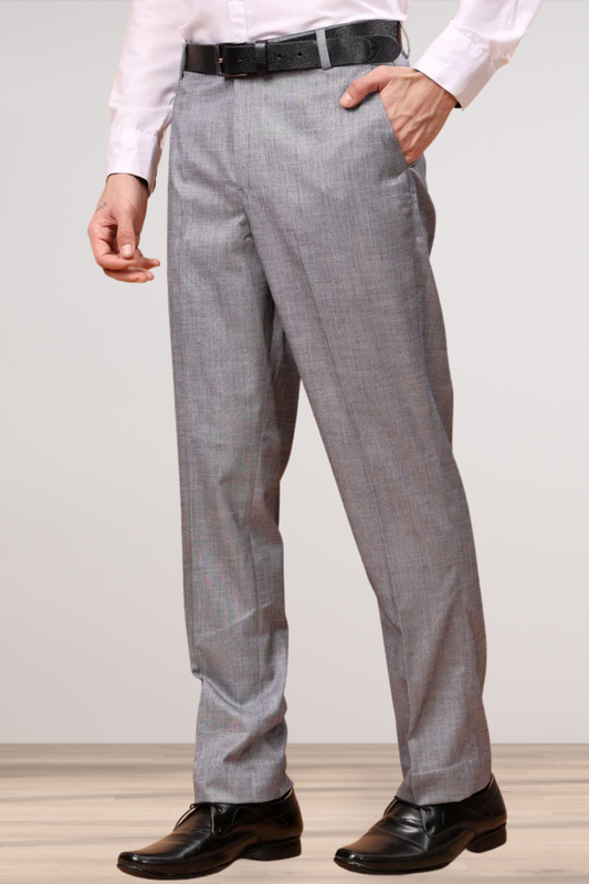 Silver Grey Linen Formal Trousers