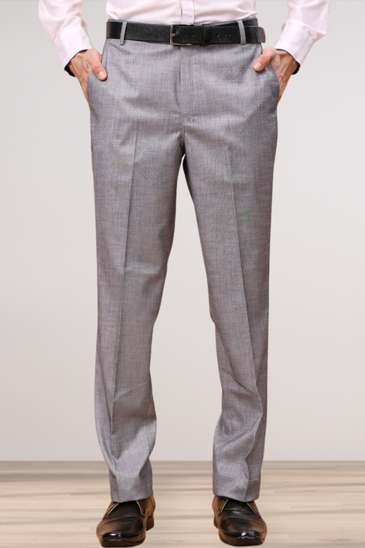 Silver Grey Linen Formal Trousers