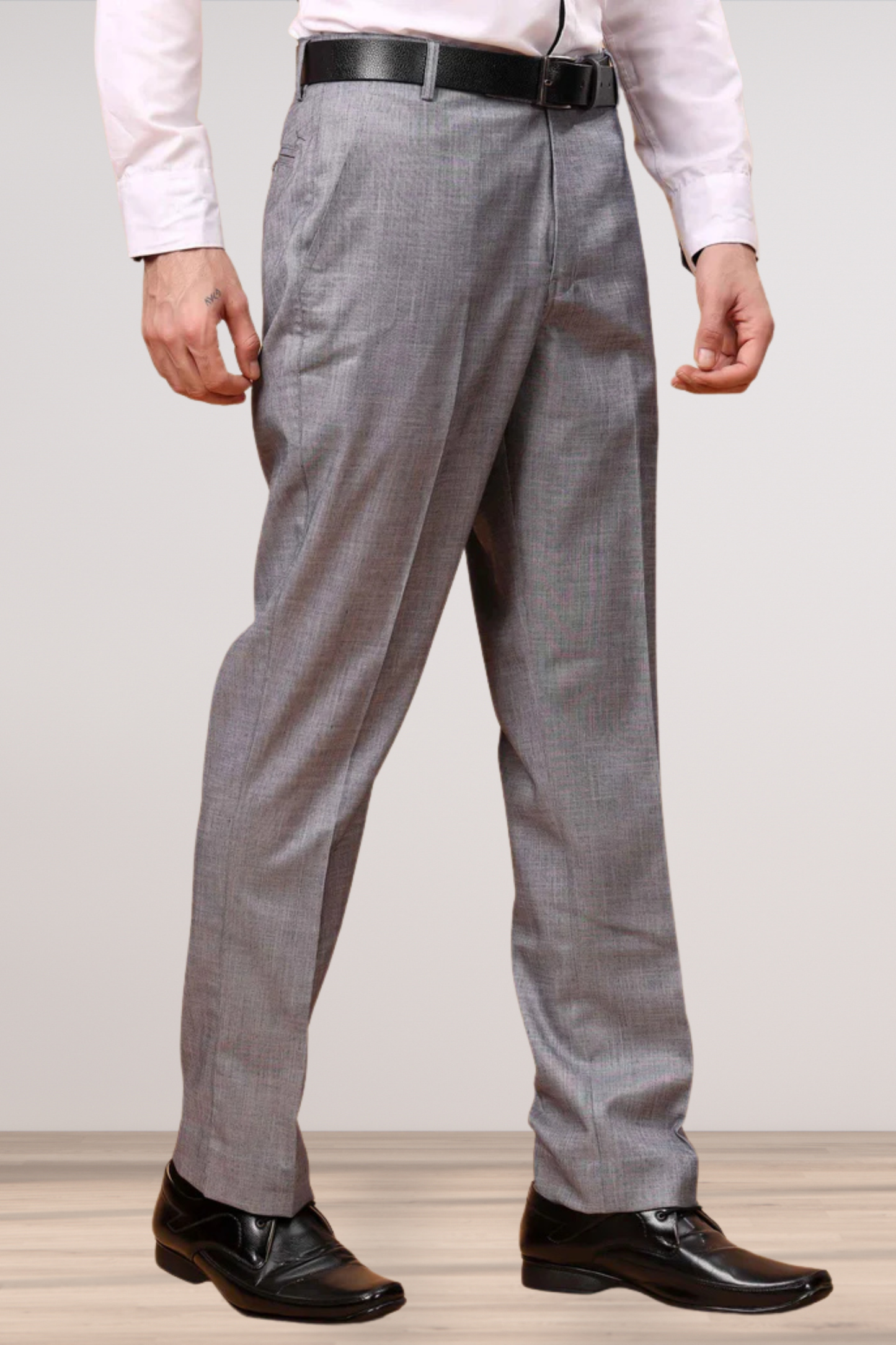 Silver Grey Linen Formal Trousers