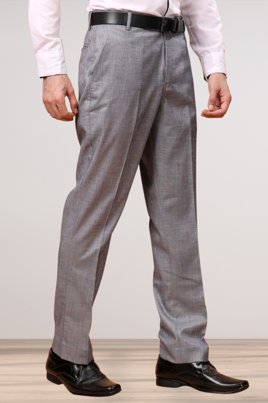 Silver Grey Linen Formal Trousers