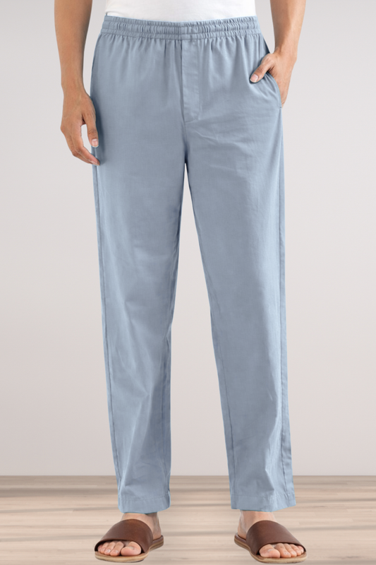Powder Blue Cotton Pant Pajama