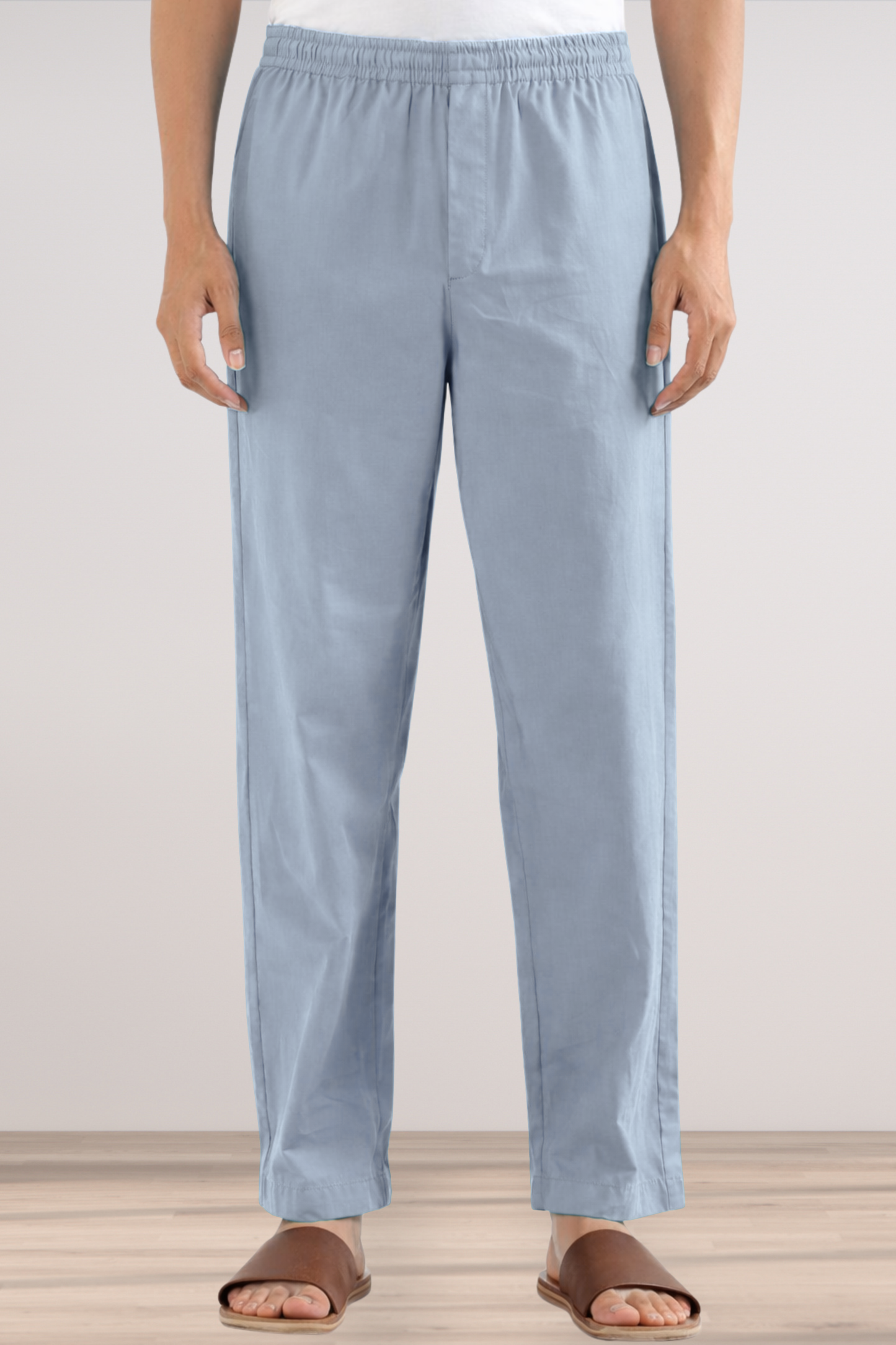 Powder Blue Cotton Pant Pajama