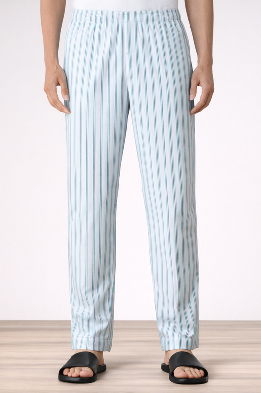 Sky Blue Striped Cotton Pajama