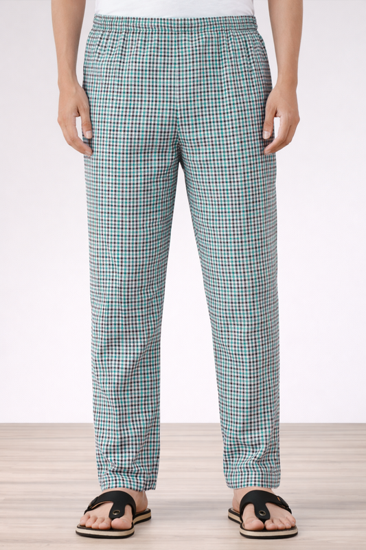 Sterling Blue Checked Cotton Pajama