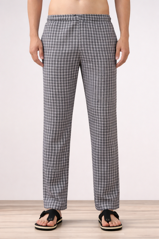 Twilight Black Checked Cotton Pajama