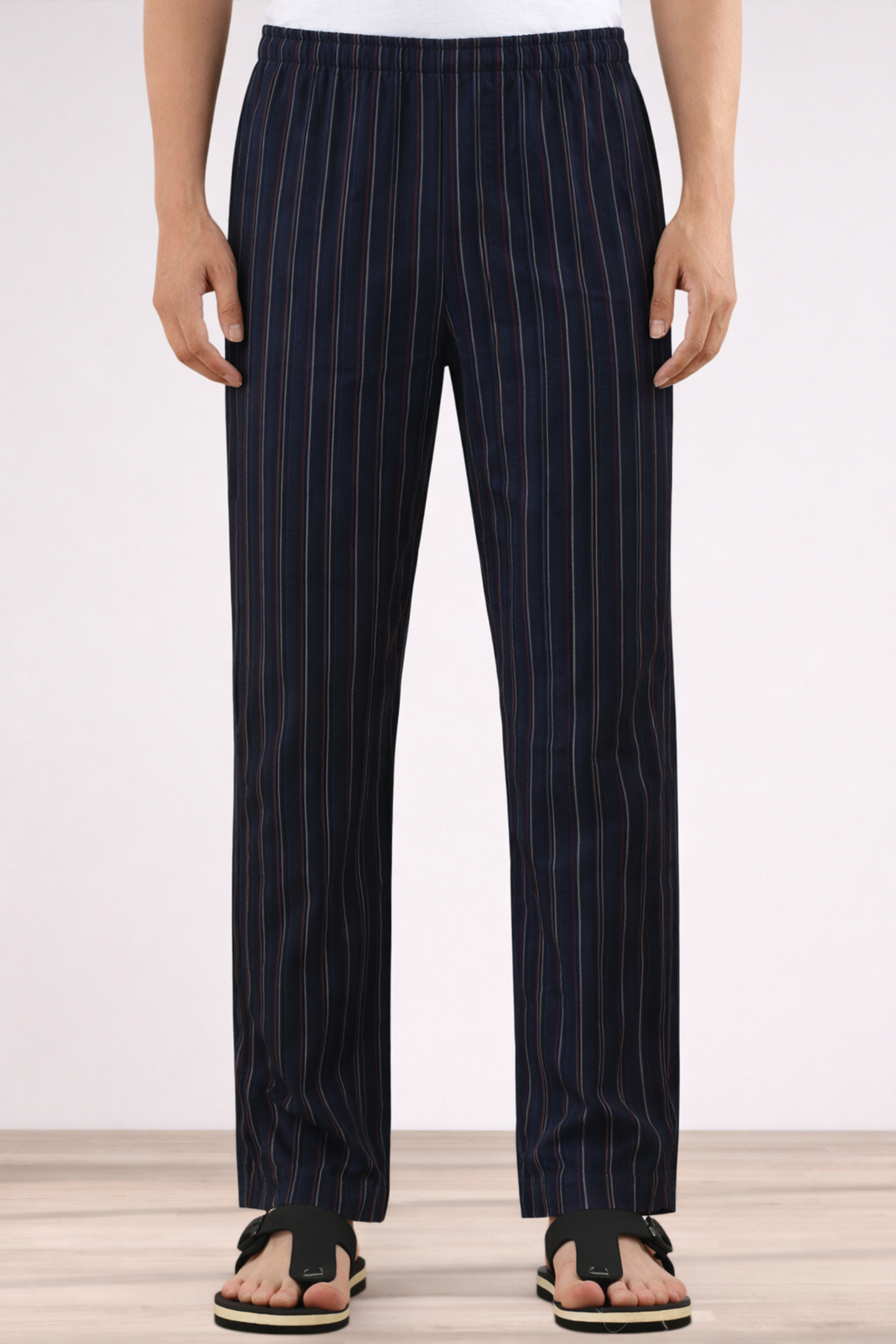 Navy Striped Cotton Dobby Pajama