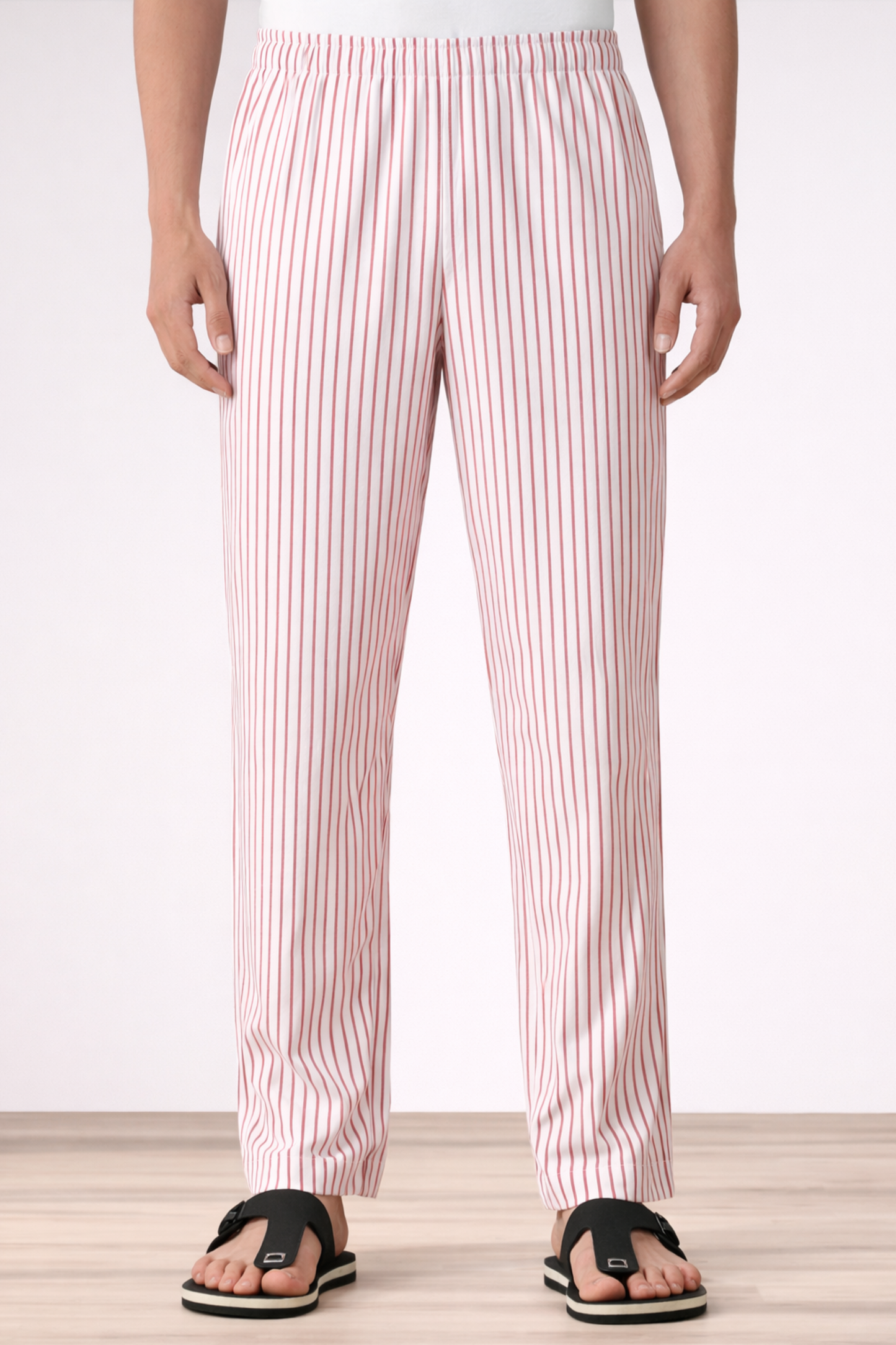 Red Striped Cotton Pajama Pants