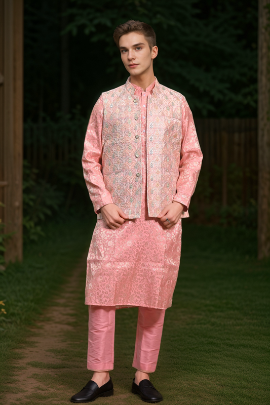Buy Plus Size ​Festive Charm Kurta Vasket Set At Apella | Sizes XS to 10 XL | India | Free Delivery | Customized