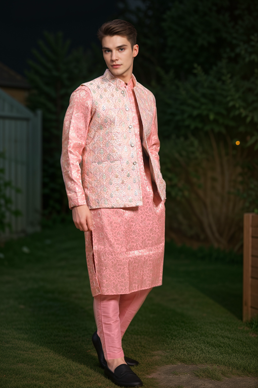 Buy Plus Size ​Festive Charm Kurta Vasket Set At Apella | Sizes XS to 10 XL | India | Free Delivery | Customized