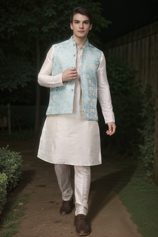 Buy Plus Size ​Joyful Horizon Brocade Vasket Set At Apella | Sizes XS to 10 XL | India | Free Delivery | Customized