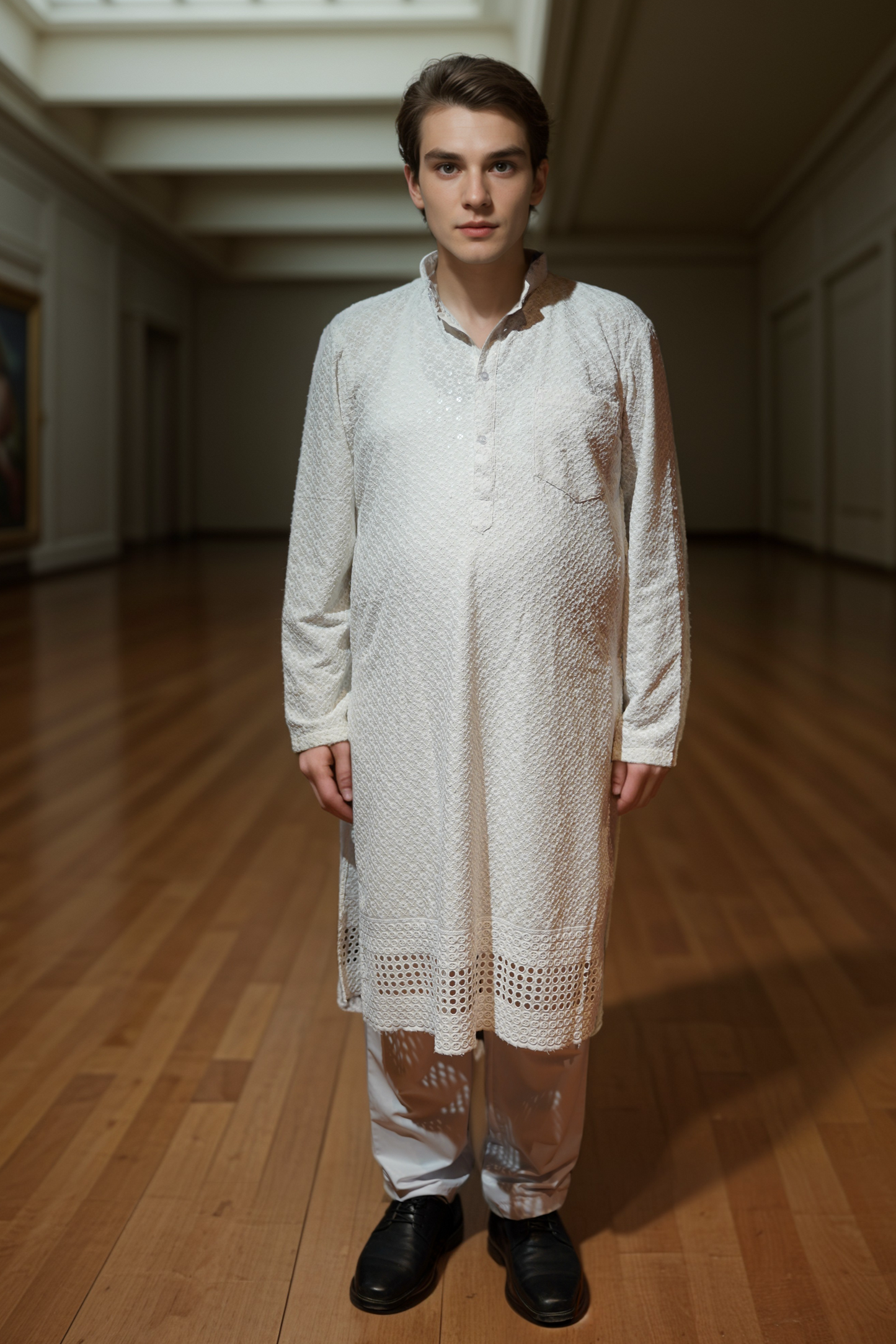 Radiant White Sequined Kurta