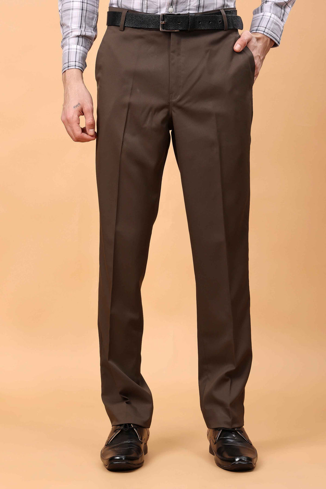 Men'S Brown Formal Trousers
