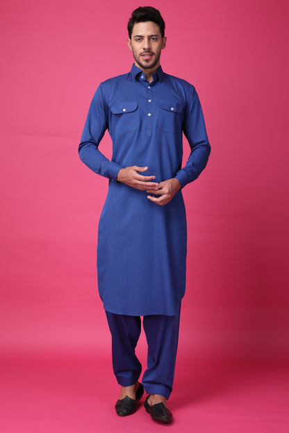 Blue Pathani Kurta Pajama