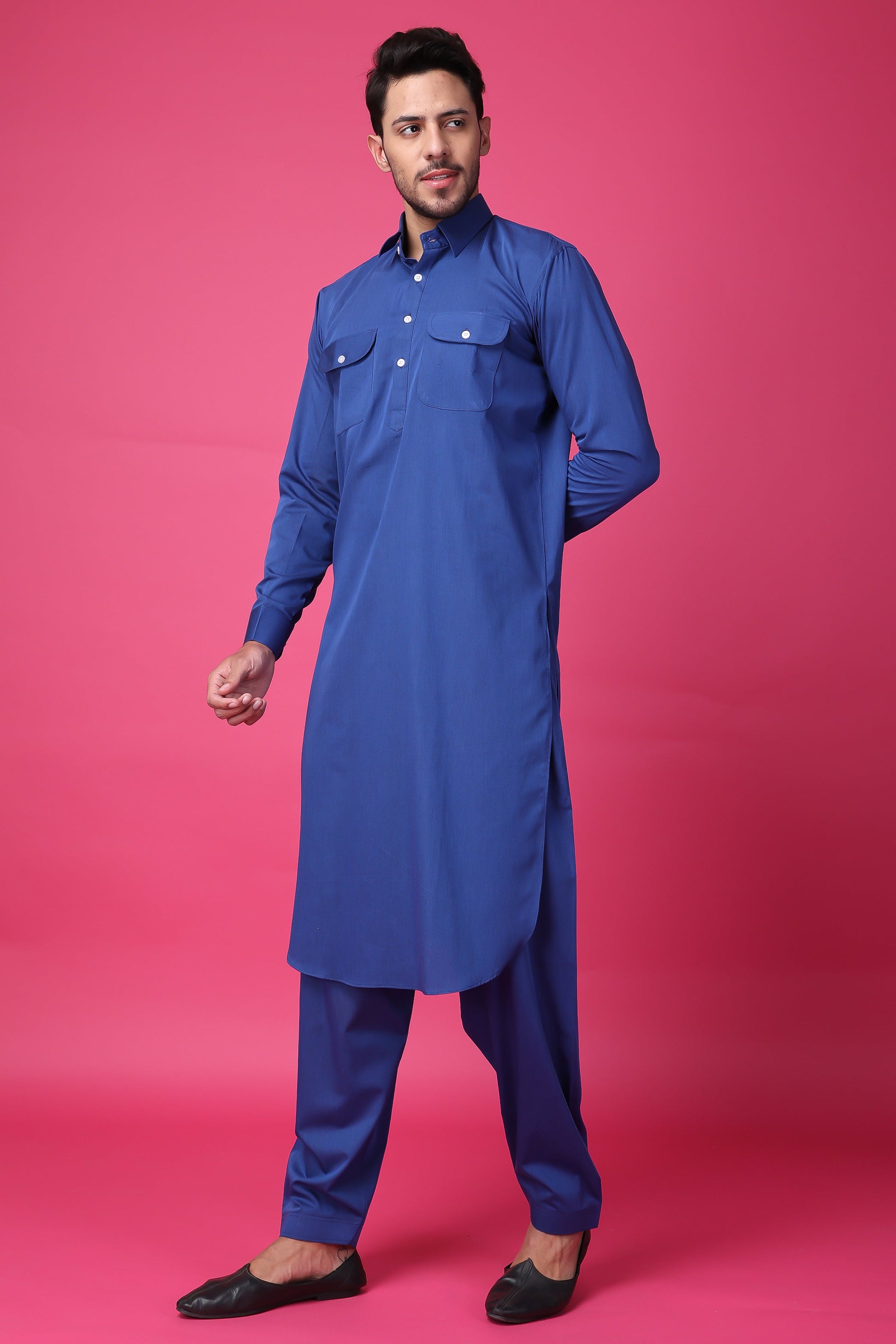 Men's Plus Size Glorious Indigo Pathani Suit