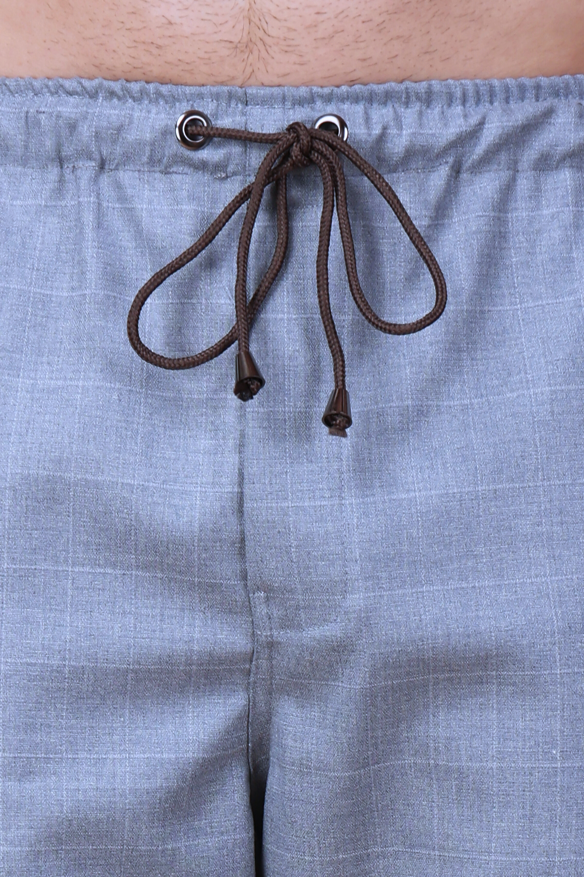 Grey Checked Stretchable Cargo