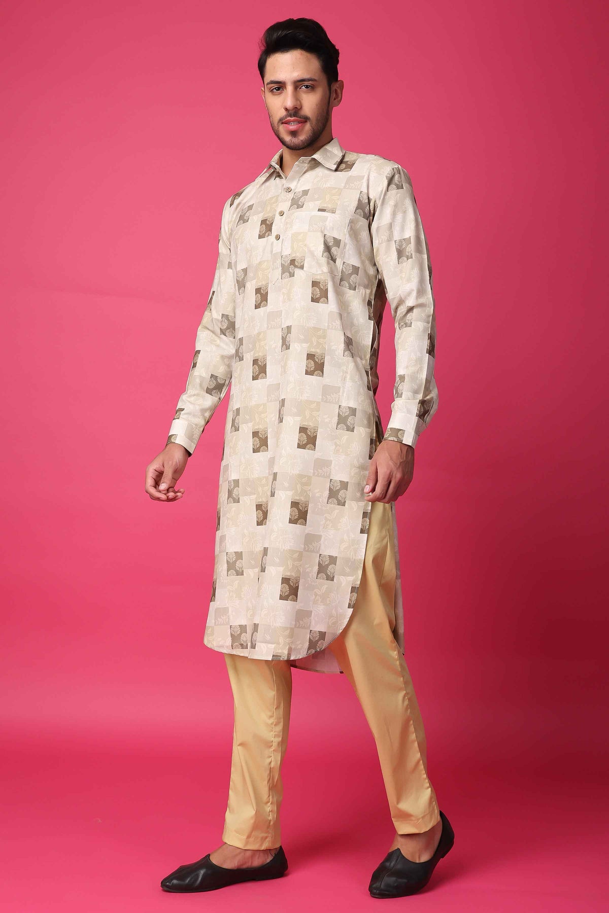 Buy Plus Size ​Hazelnut Hues Textured Kurta At Apella | Sizes XS to 10 XL | India | Free Delivery | Customized