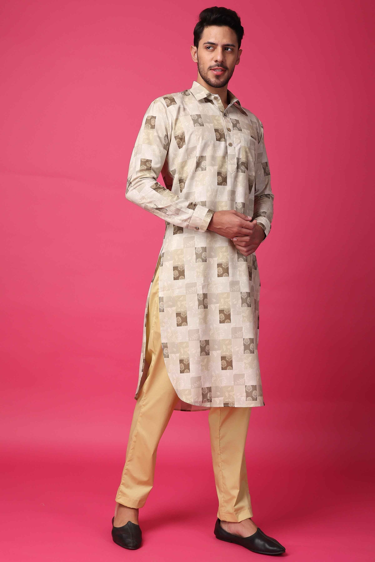 Buy Plus Size ​Hazelnut Hues Textured Kurta At Apella | Sizes XS to 10 XL | India | Free Delivery | Customized