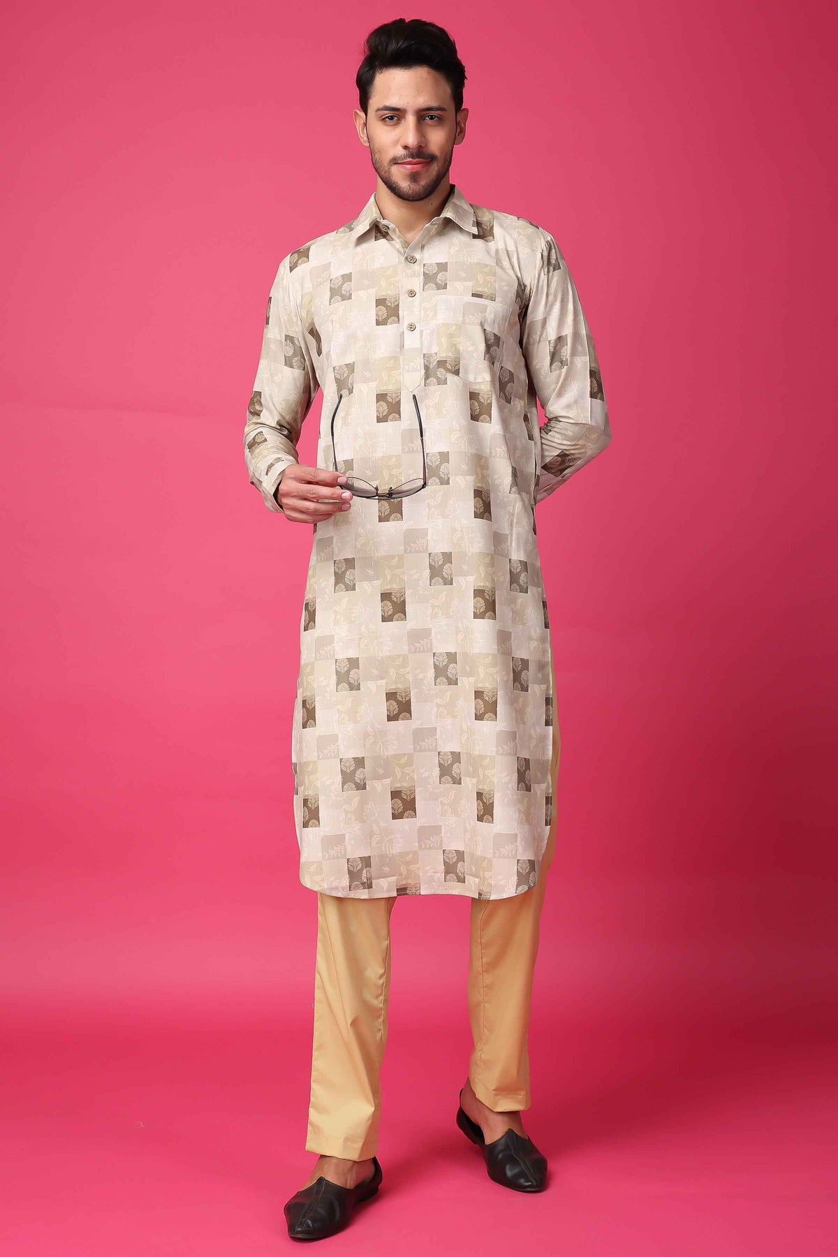 Buy Plus Size ​Hazelnut Hues Textured Kurta At Apella | Sizes XS to 10 XL | India | Free Delivery | Customized