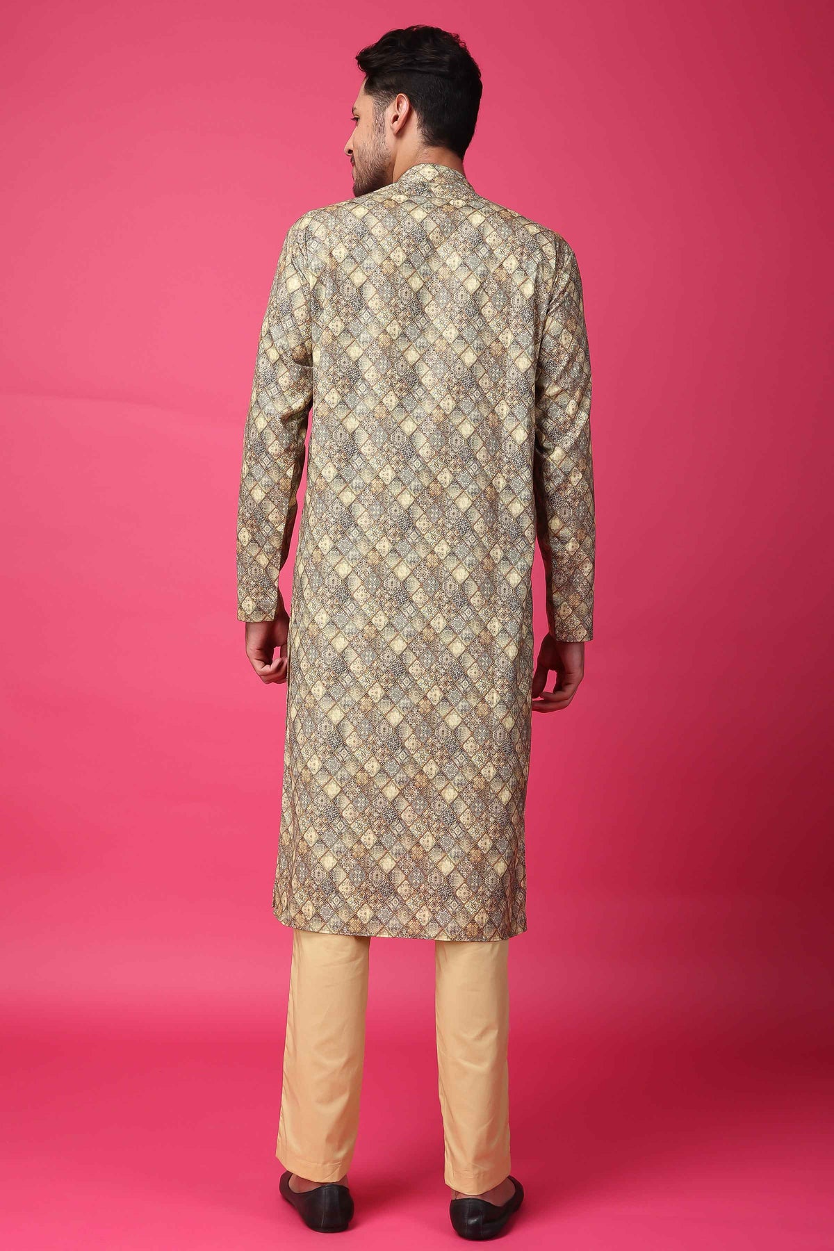 Buy Plus Size ​Latte Lustre Printed Kurta At Apella | Sizes XS to 10 XL | India | Free Delivery | Customized