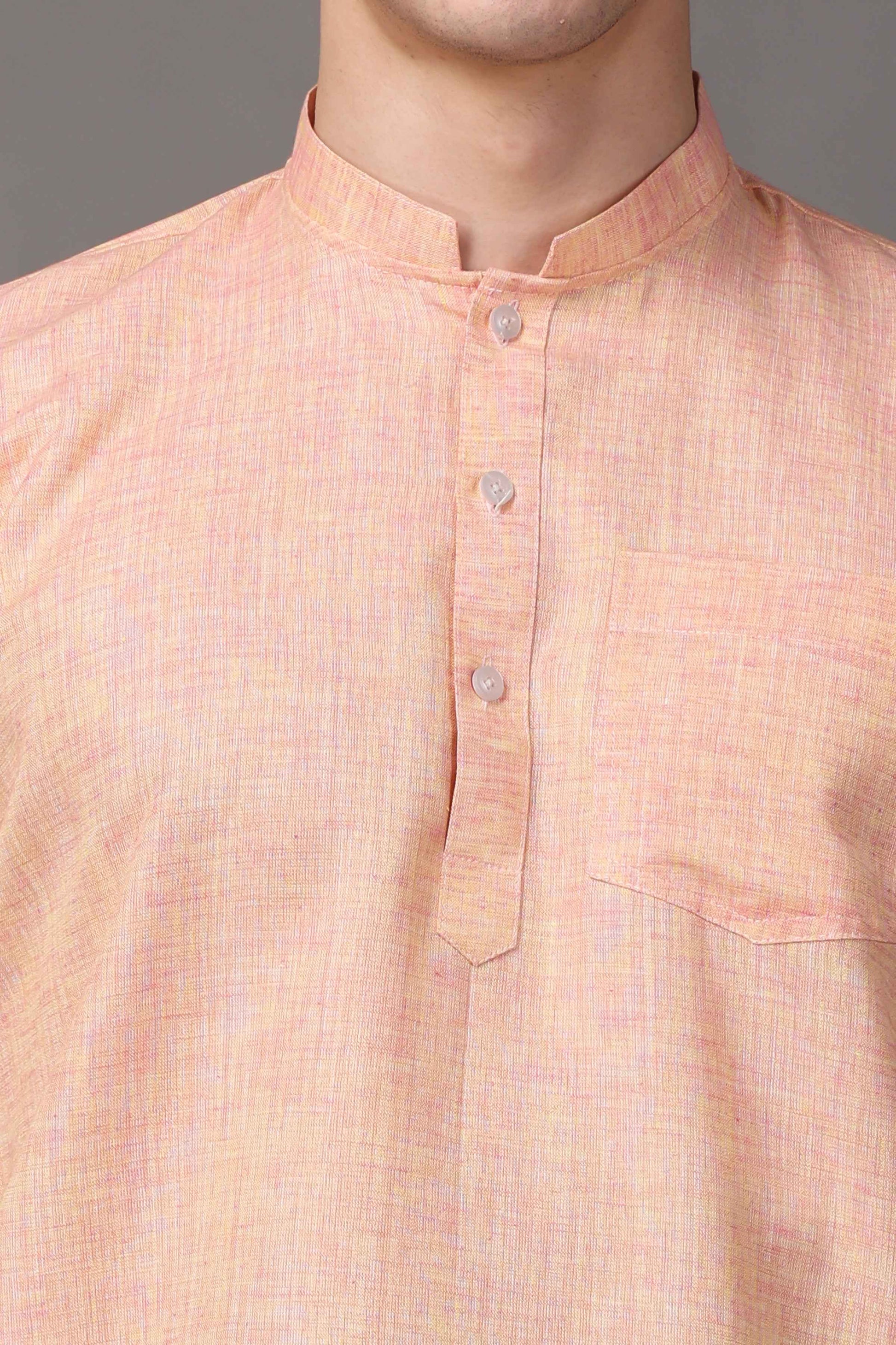 Buy Plus Size ​Dusky Peach Textured Short Kurta At Apella | Sizes XS to 10 XL | India | Free Delivery | Customized