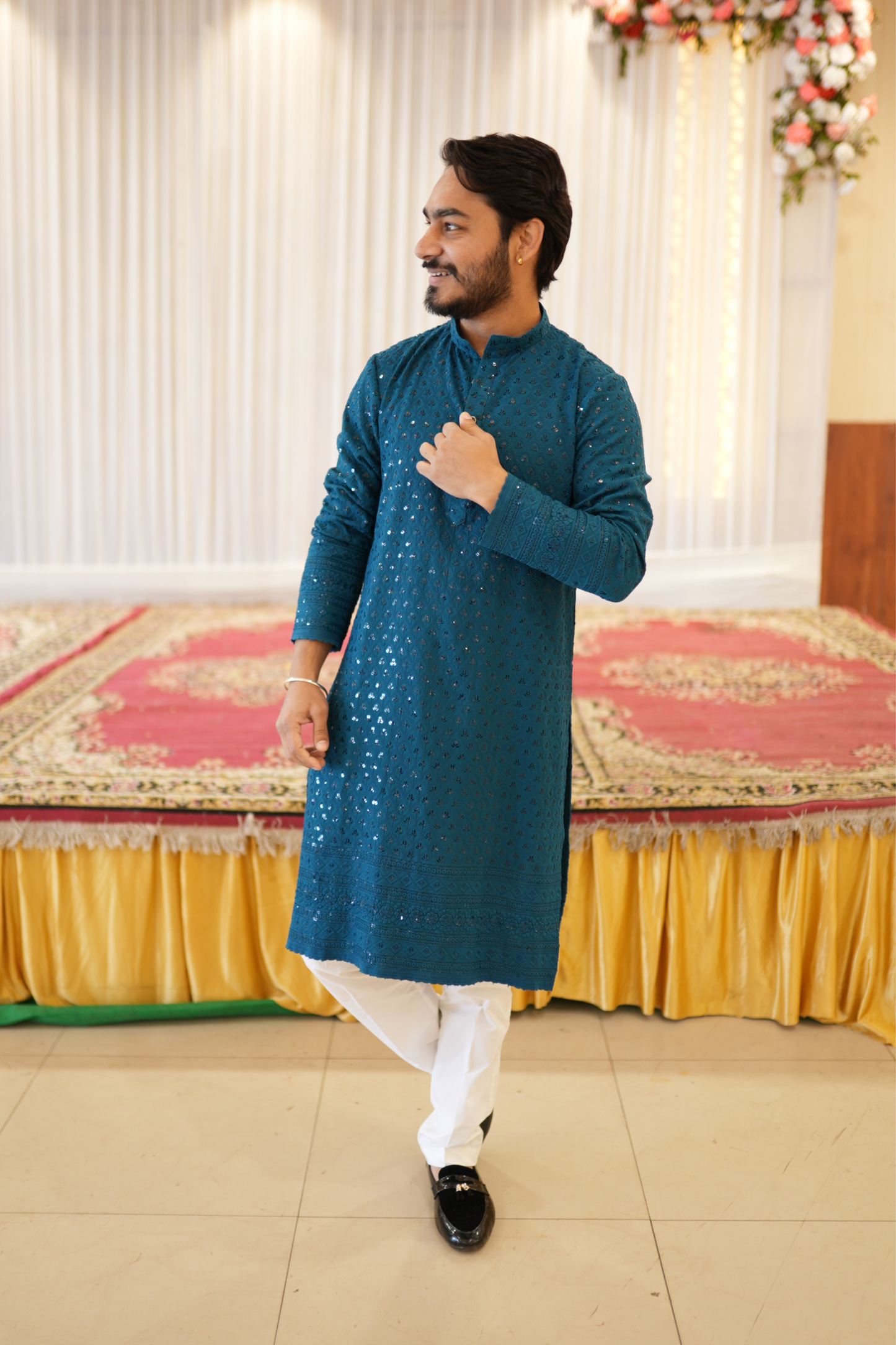 Peacock Green Sequin Kurta