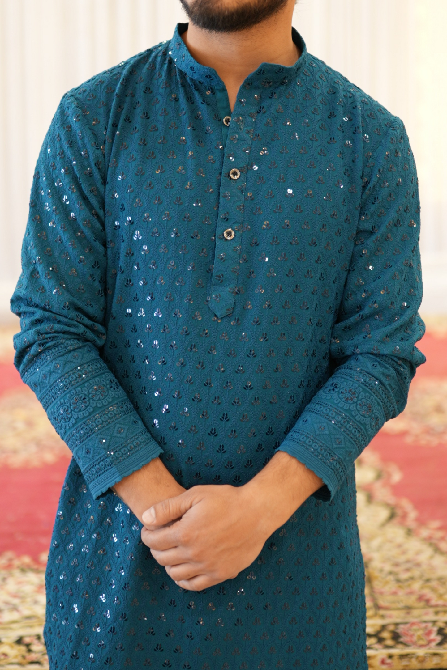 Peacock Green Sequin Kurta