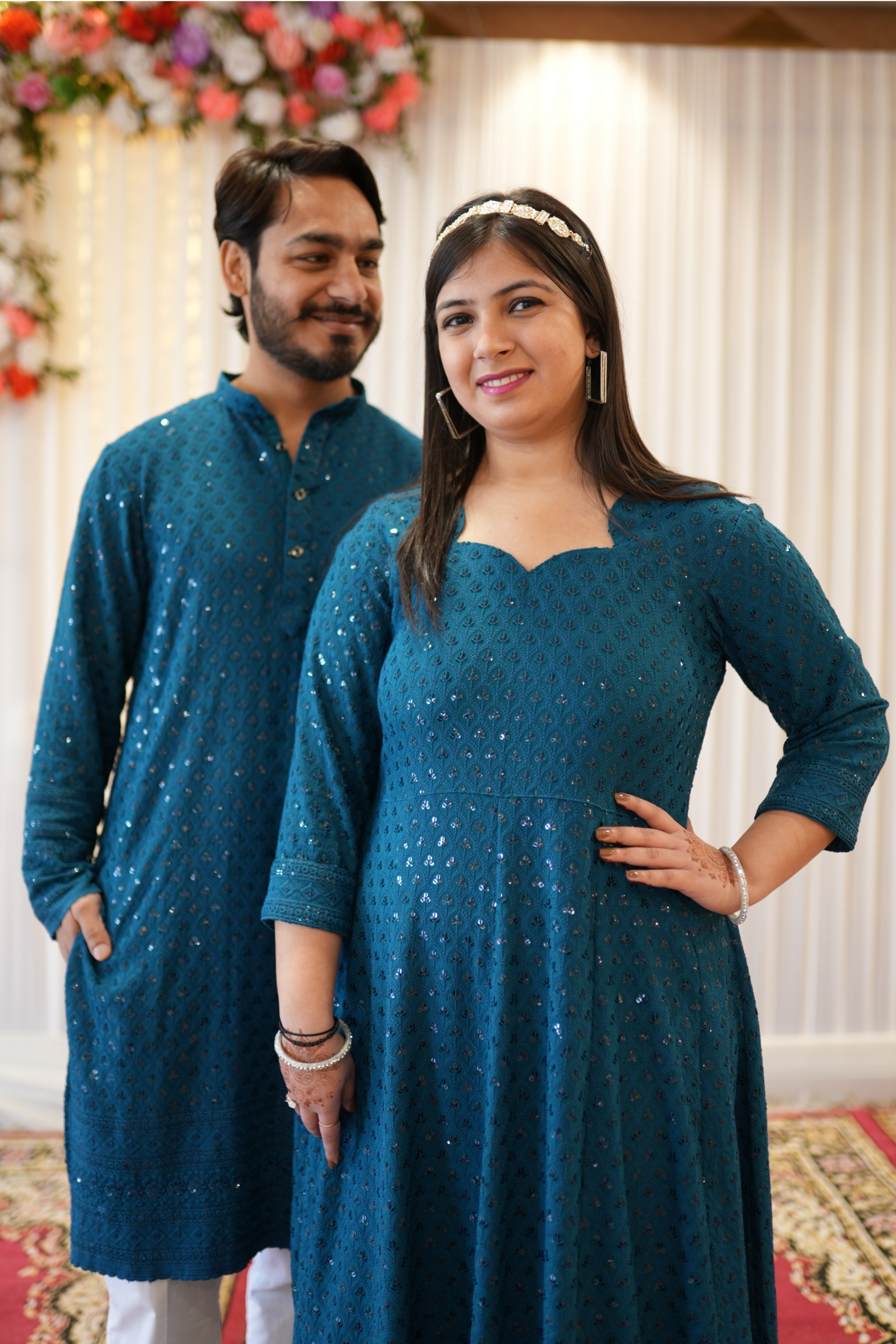 Peacock Green Sequin Kurta