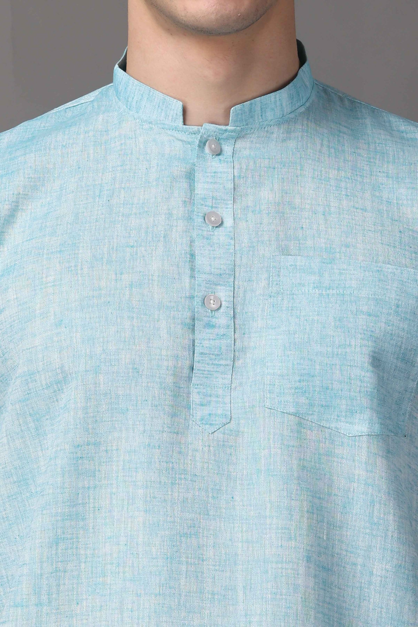 Buy Plus Size ​Sky Serene Textured Short Kurta At Apella | Sizes XS to 10 XL | India | Free Delivery | Customized