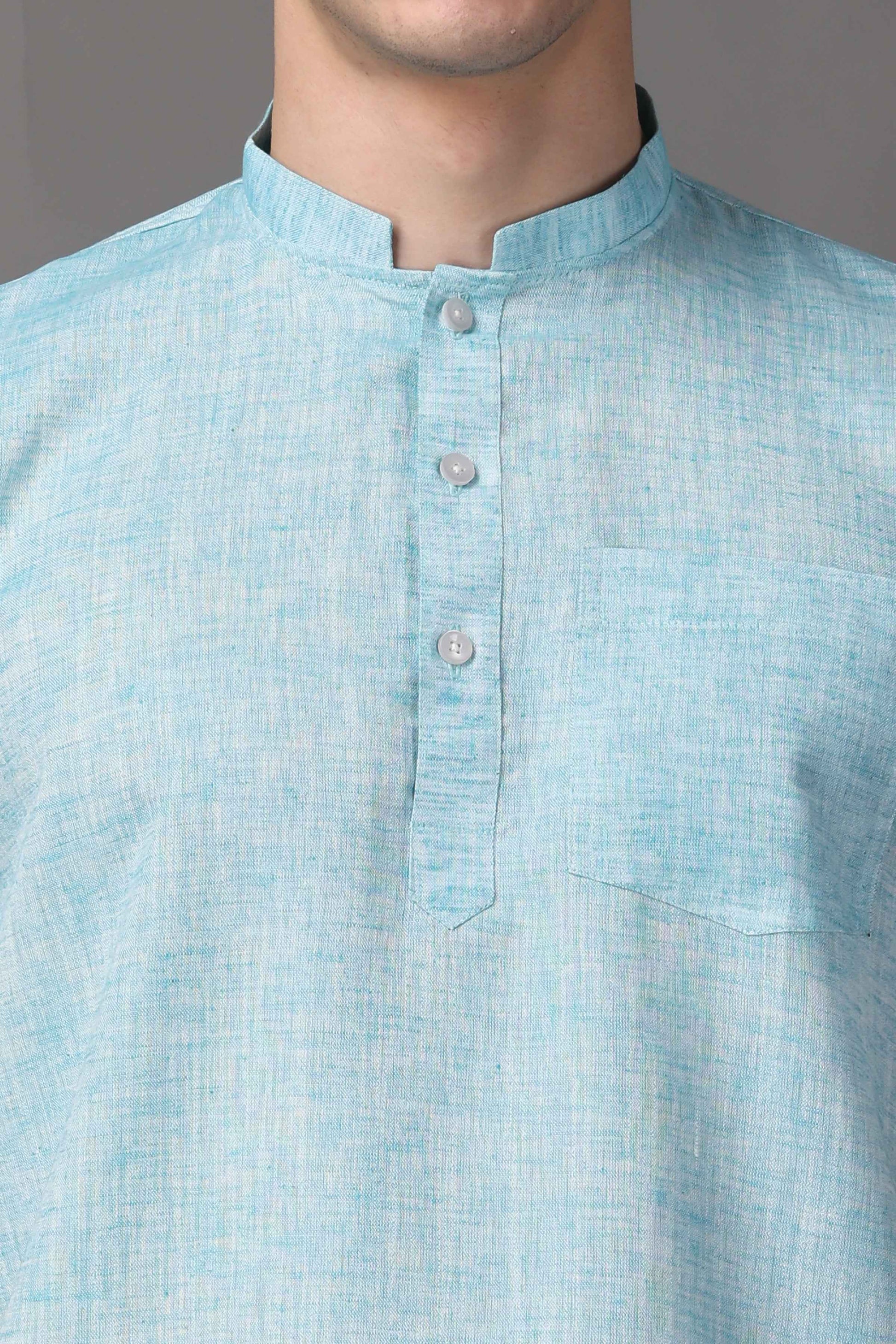 Buy Plus Size ​Sky Serene Textured Short Kurta At Apella | Sizes XS to 10 XL | India | Free Delivery | Customized