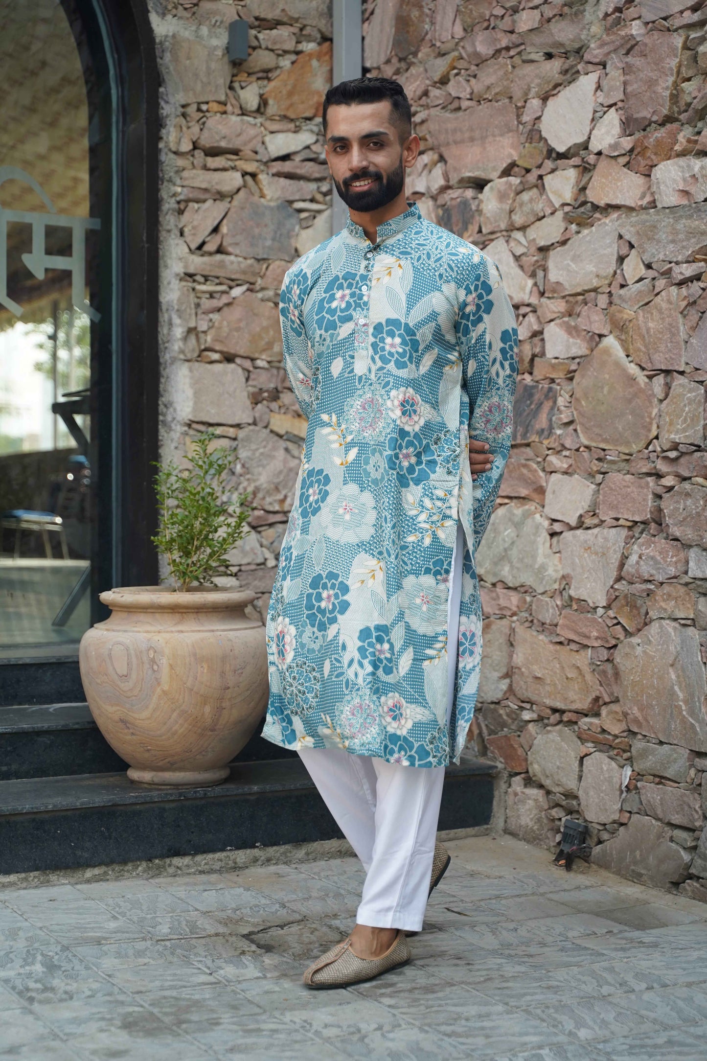 Buy Plus Size ​Subtle Elegance Foiled Kurta At Apella | Sizes XS to 10 XL | India | Free Delivery | Customized