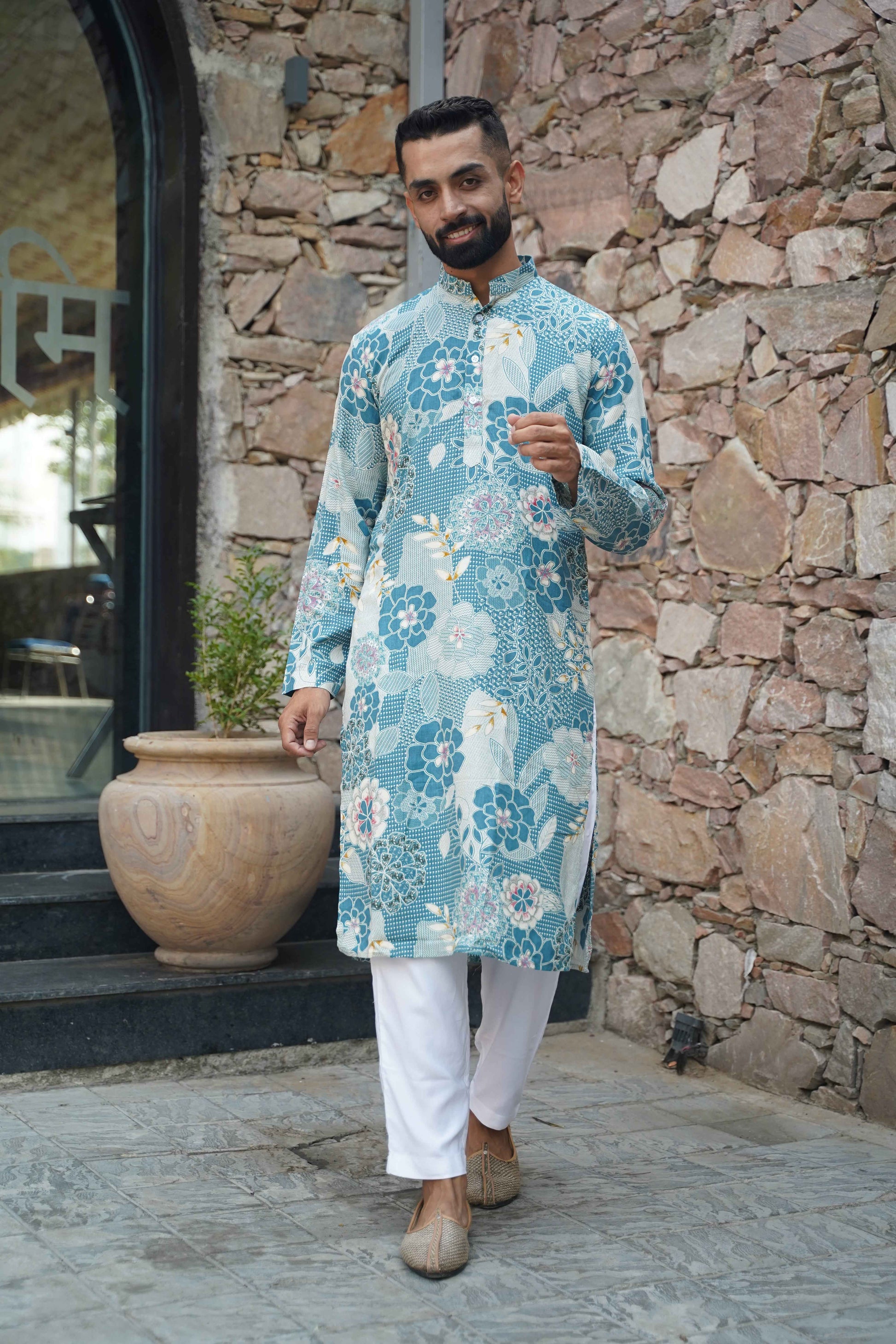 Buy Plus Size ​Subtle Elegance Foiled Kurta At Apella | Sizes XS to 10 XL | India | Free Delivery | Customized
