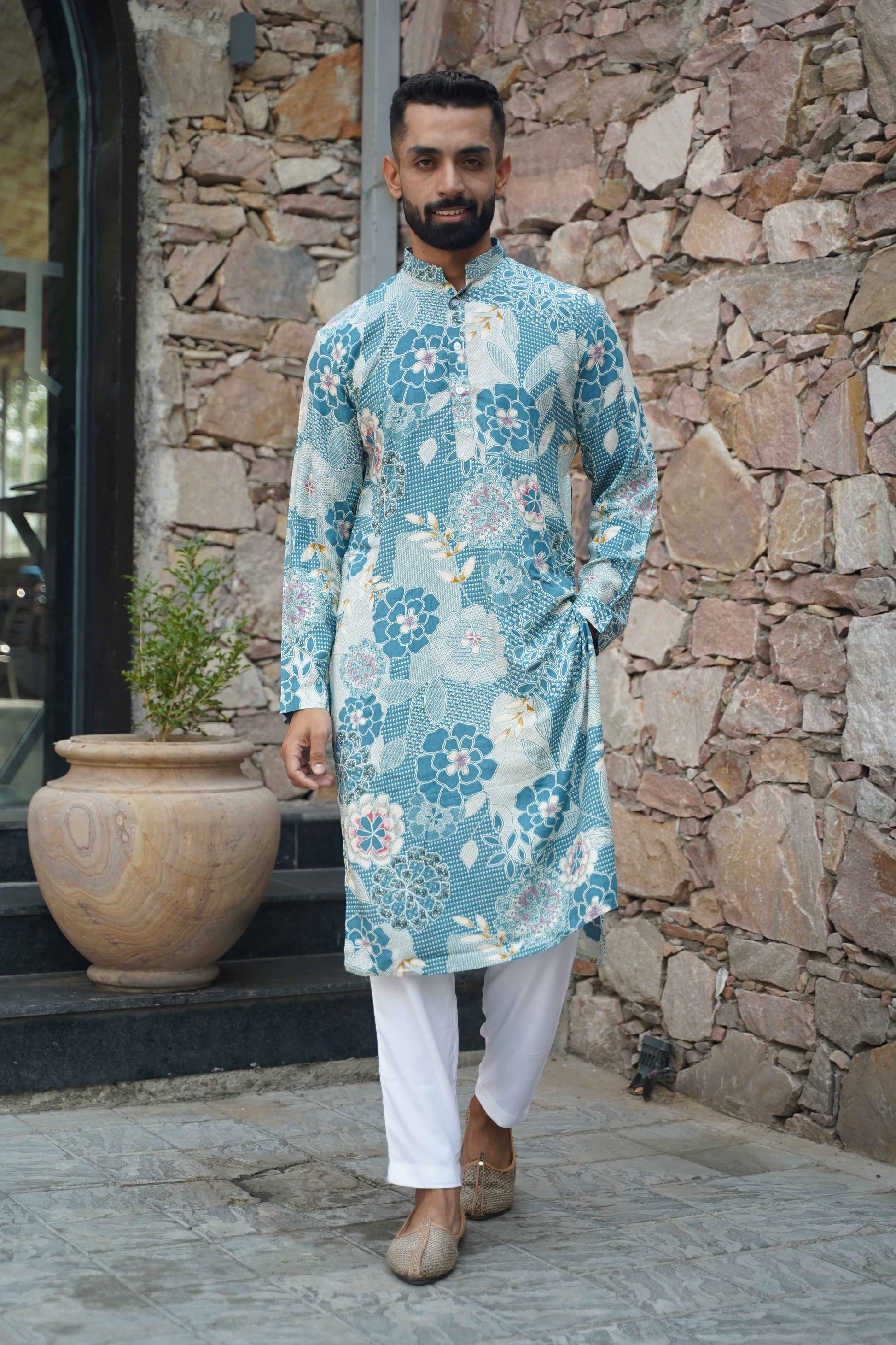 Buy Plus Size ​Subtle Elegance Foiled Kurta At Apella | Sizes XS to 10 XL | India | Free Delivery | Customized