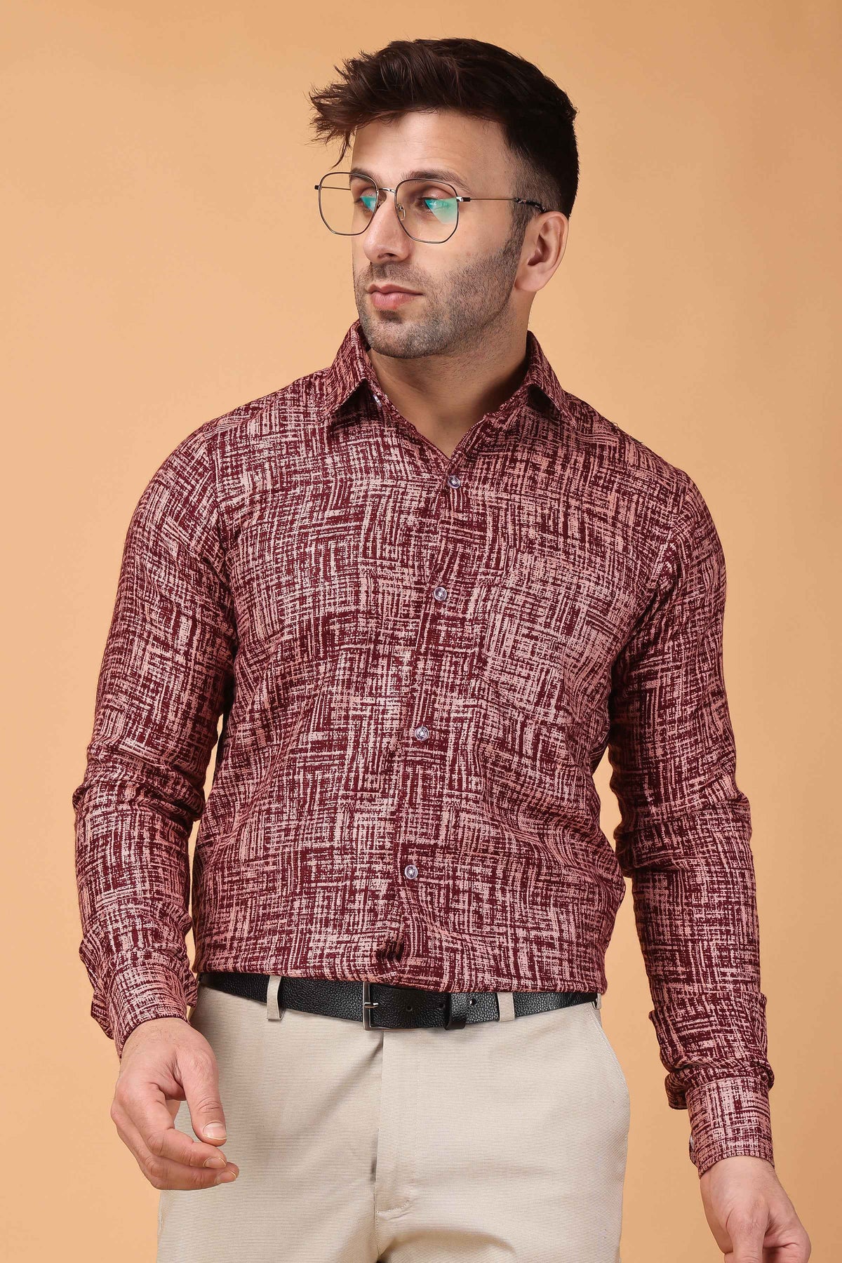 Buy Plus Size ​Merlot Embrace Woollen Shirt At Apella | Sizes XS to 10 XL | India | Free Delivery | Customized