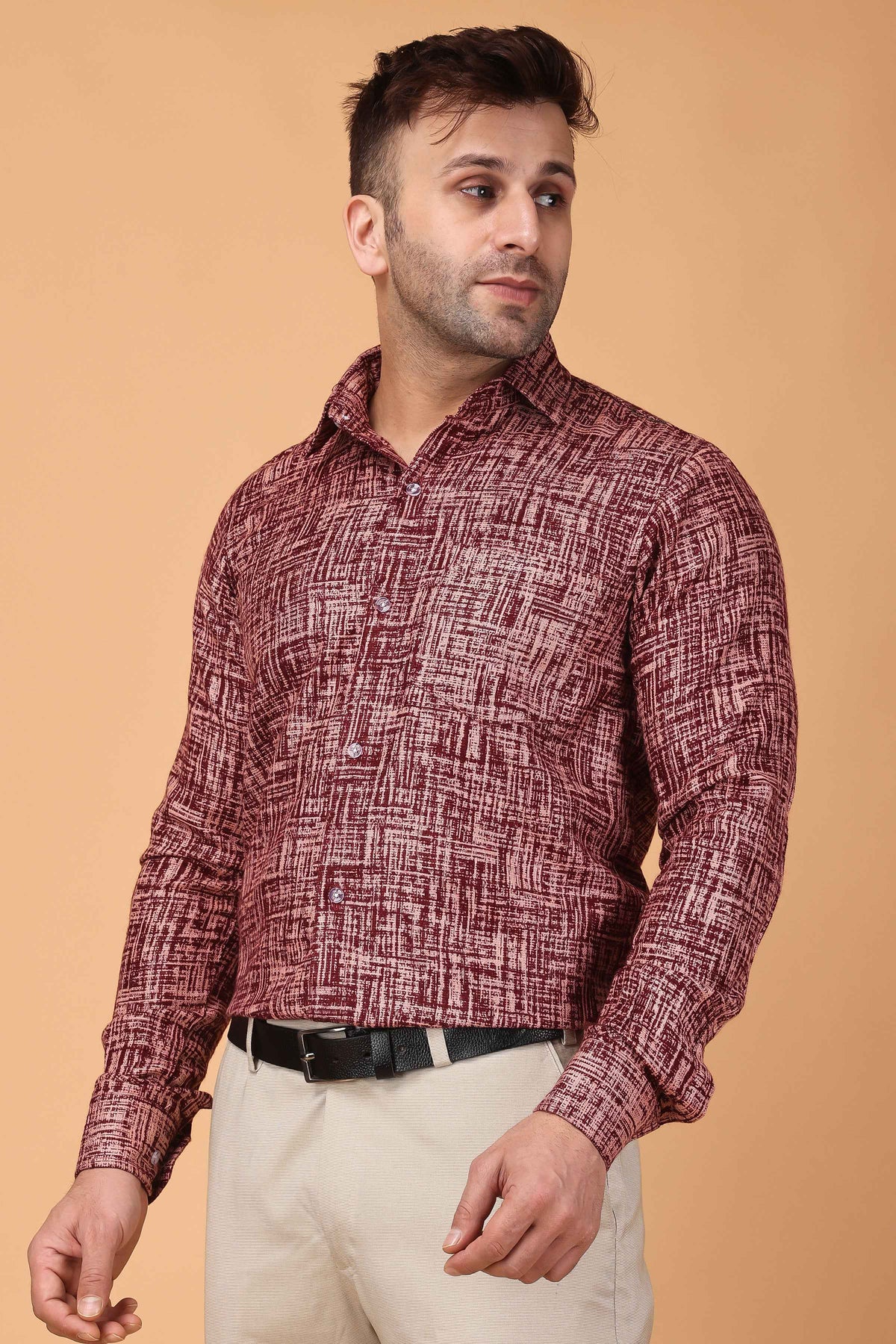 Buy Plus Size ​Merlot Embrace Woollen Shirt At Apella | Sizes XS to 10 XL | India | Free Delivery | Customized