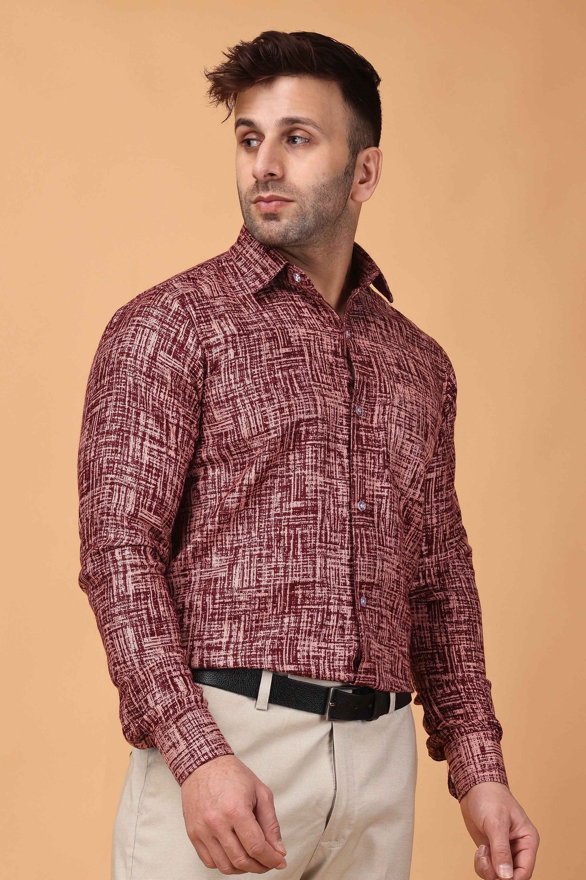 Buy Plus Size ​Merlot Embrace Woollen Shirt At Apella | Sizes XS to 10 XL | India | Free Delivery | Customized