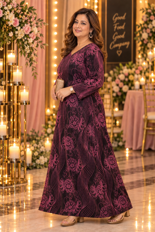 Merlot Magic Glimmer Cocktail Dress