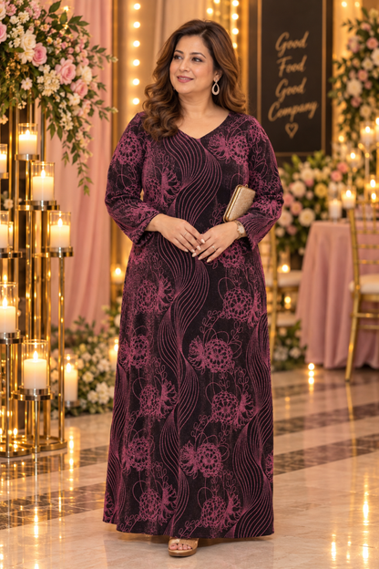Merlot Magic Glimmer Cocktail Dress