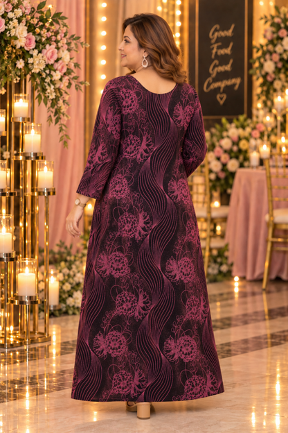 Merlot Magic Glimmer Cocktail Dress