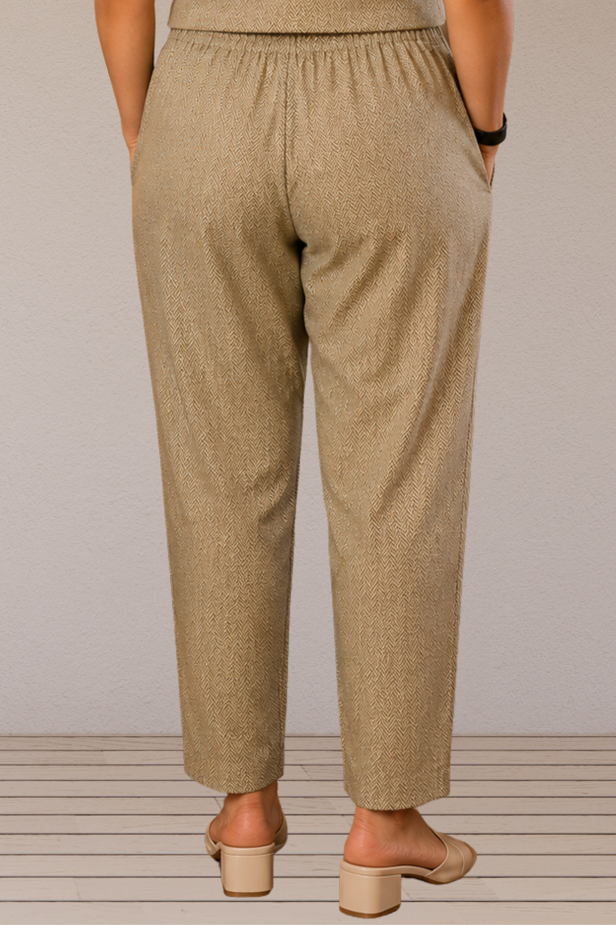 Metallic Grey Foiled Cotton Pants