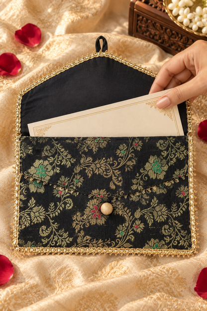 Midnight Garden Handcrafted Shagun Envelope