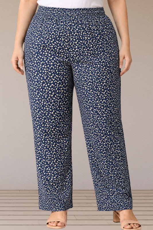 Midnight Meadow Printed Rayon Lounge Pants
