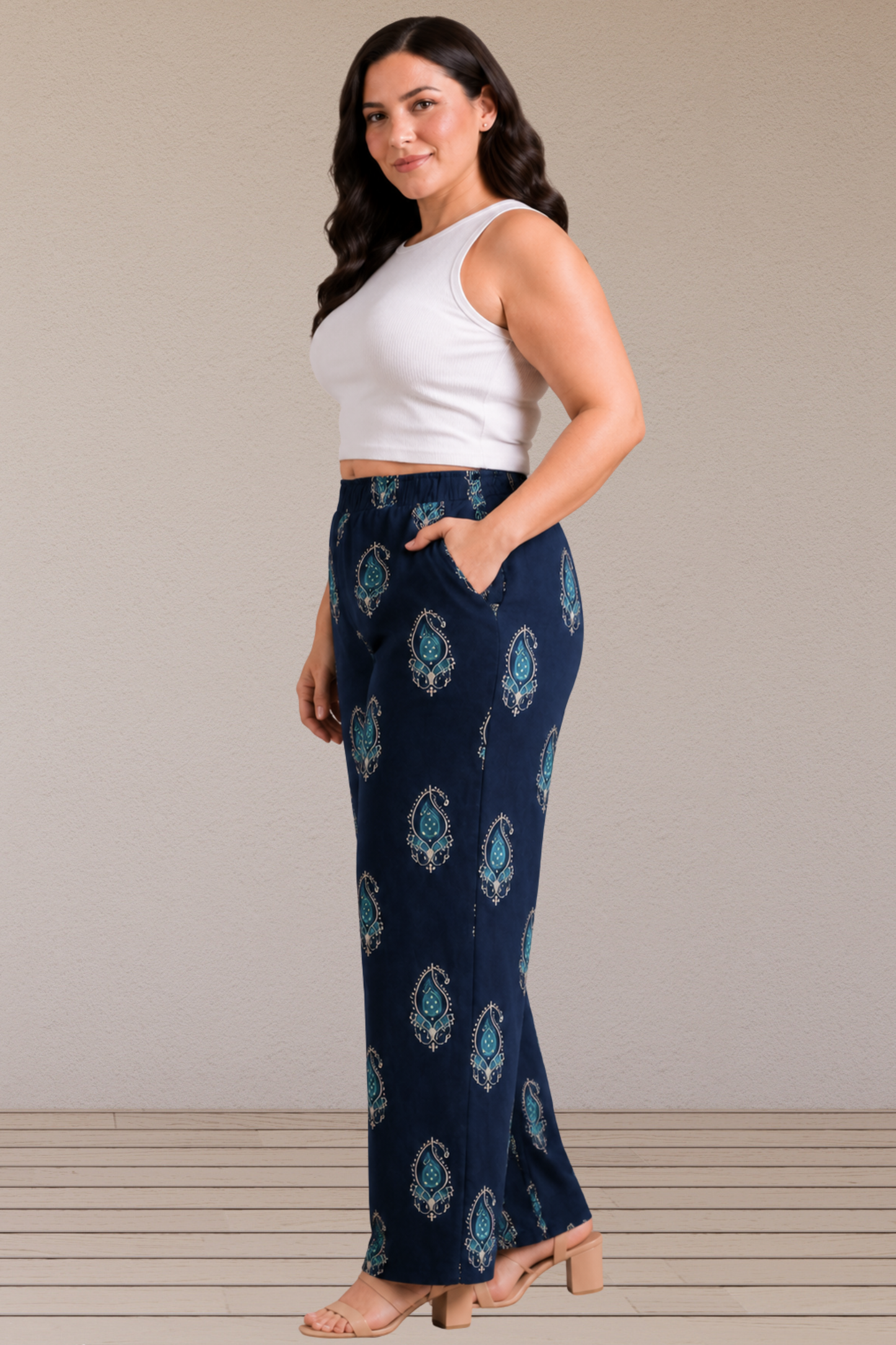 Midnight Paisley Cotton Palazzo