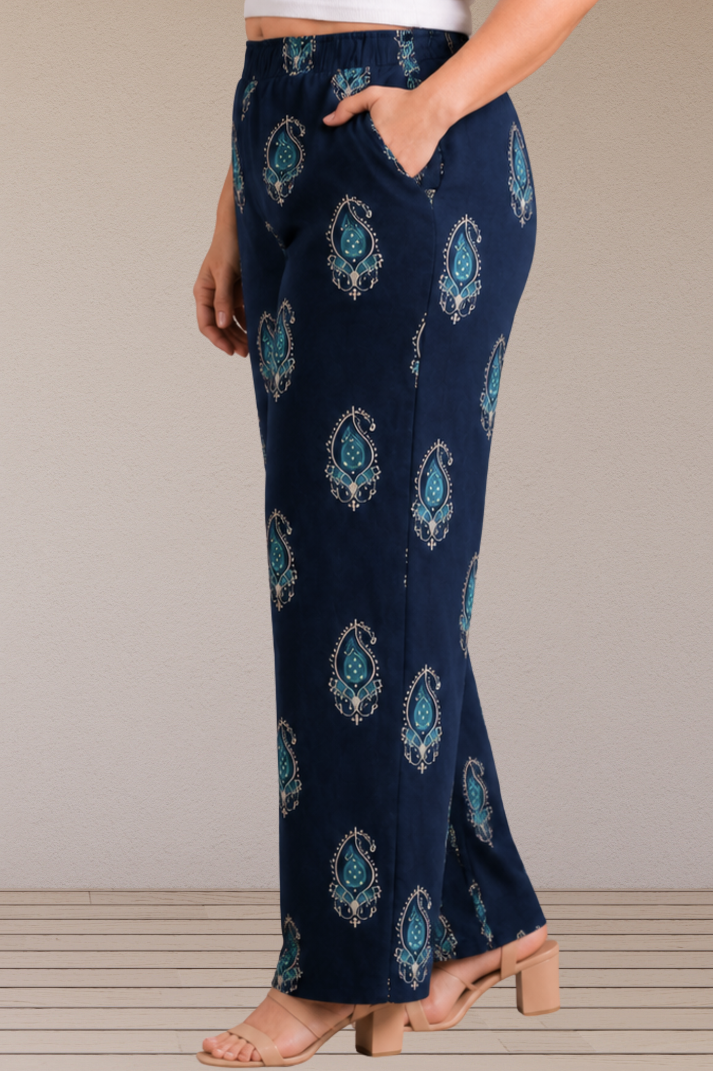 Midnight Paisley Cotton Palazzo