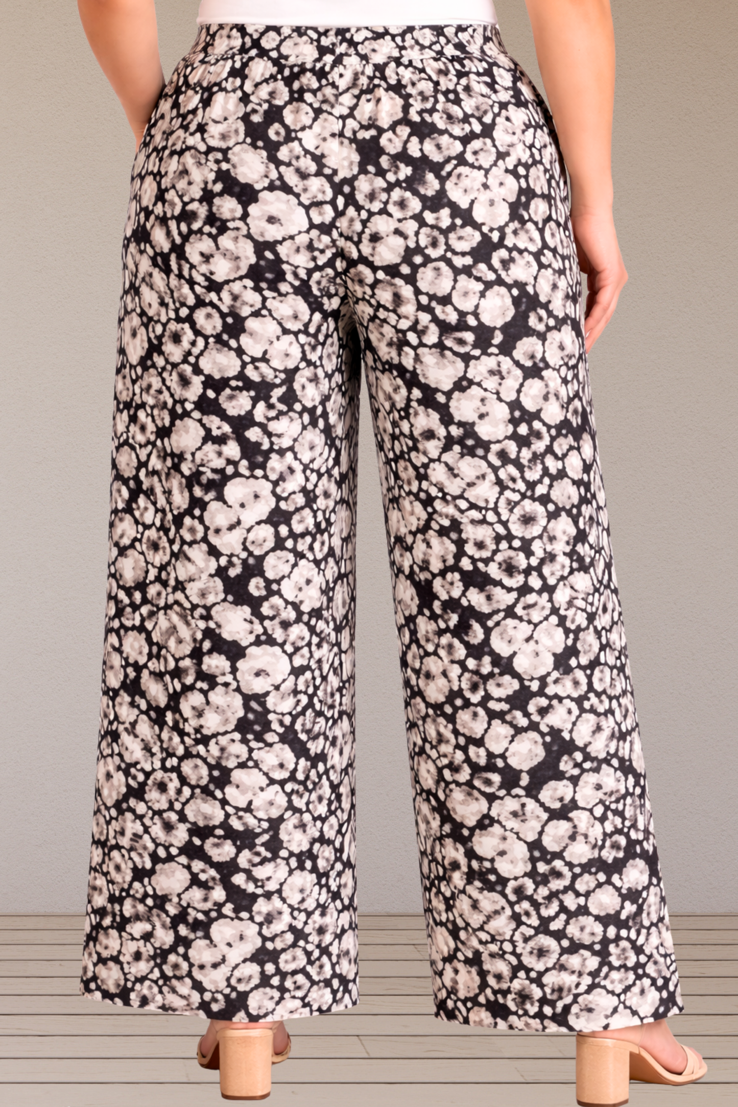 Midnight Polyester Bloom Pant Palazzo