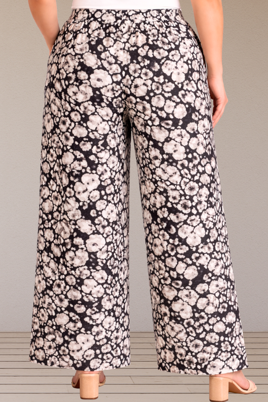 Midnight Polyester Bloom Pant Palazzo