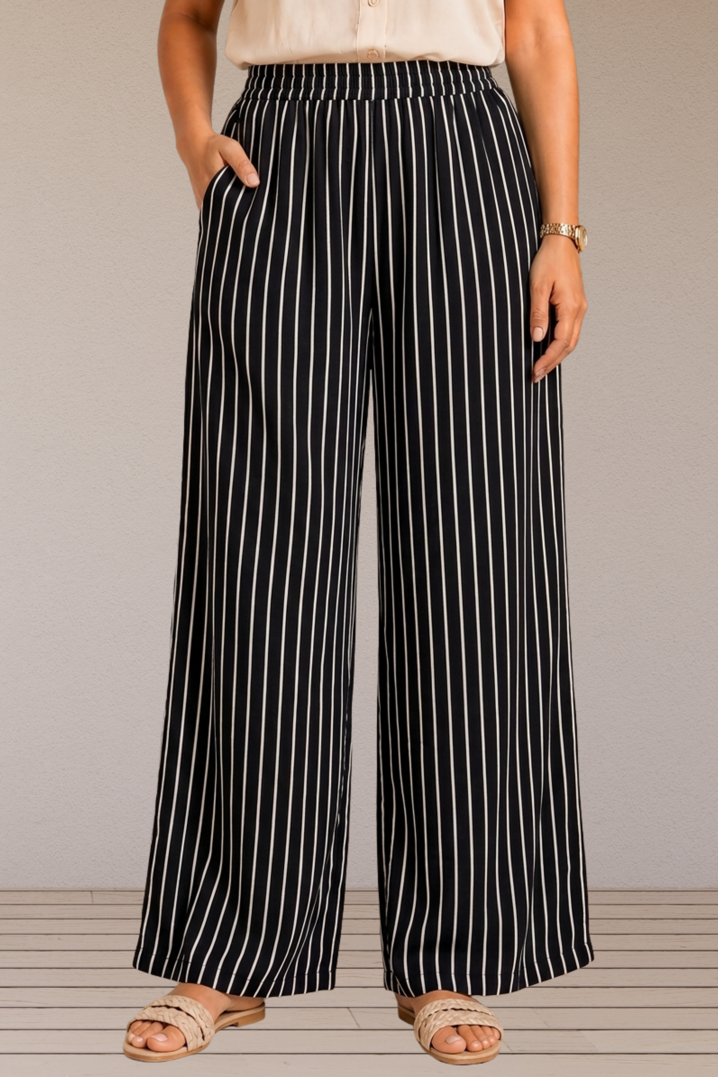 Midnight Stripe Rayon Lounge Pants