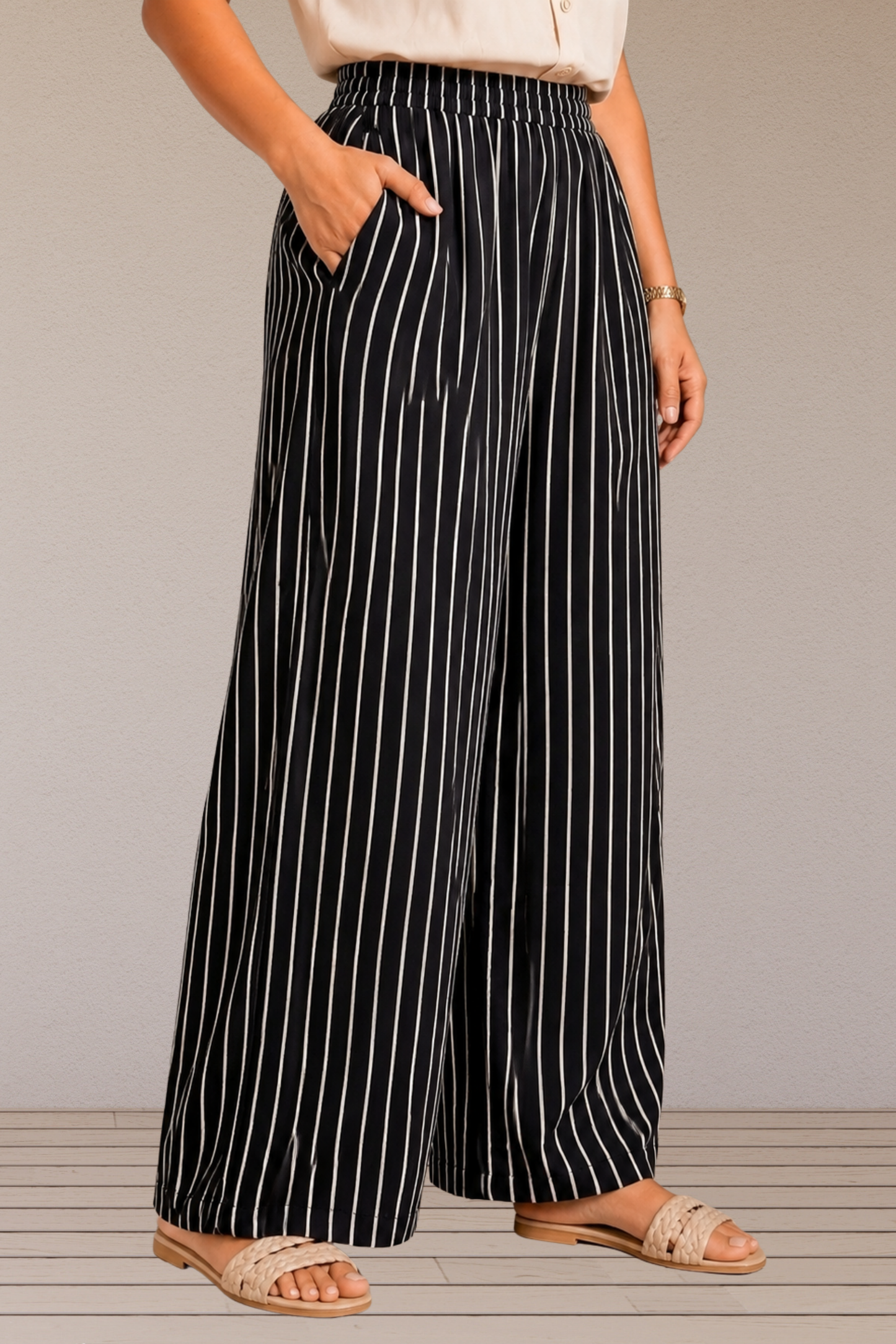 Midnight Stripe Rayon Lounge Pants